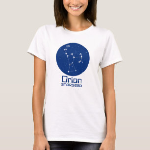 Camiseta Orion Starseed – Design Azul e Branco