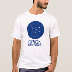 Camiseta Orion Starseed – Design Azul e Branco