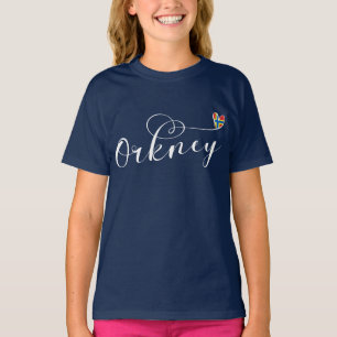 Camiseta Orkney Flag in Heart, Norte Isles, Escócia