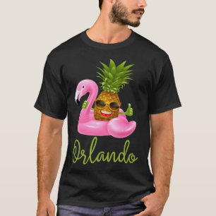 Camiseta Orlando Florida Beach Tropical Flamingo Pineapple