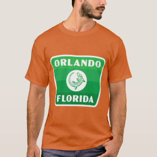 Camiseta Orlando Florida Retro Gator Crachá Green