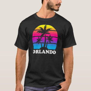 Camiseta Orlando Florida Retro Palm Tree Sunset Vacing Be