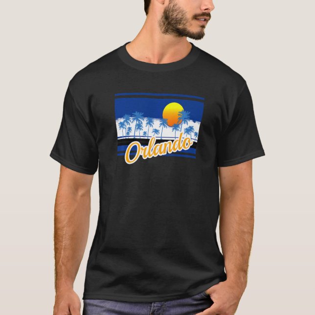 Camiseta Orlando Florida Retro Style Sunset (Frente)
