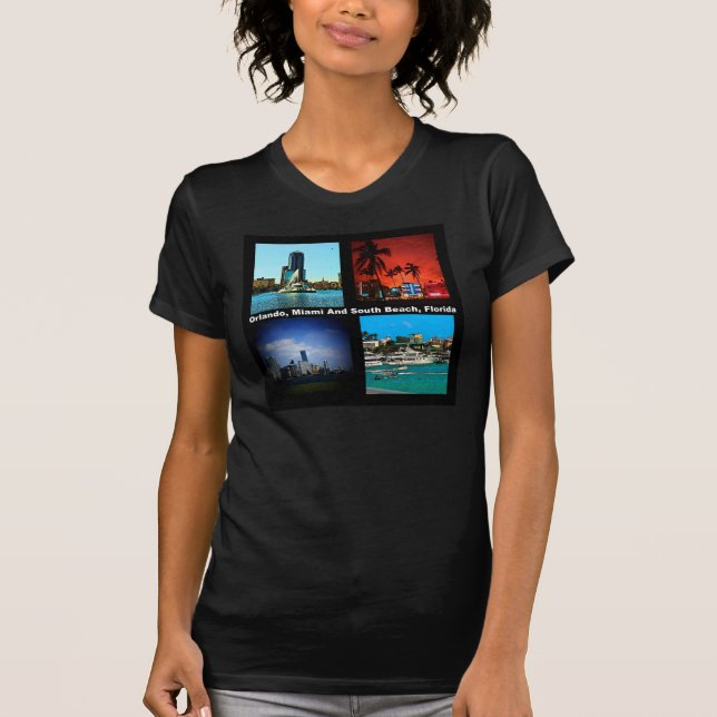 Camiseta Orlando, Miami, South Beach Collage (Frente)