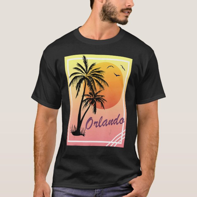 Camiseta Orlando Retro Vintage Sunset (Frente)