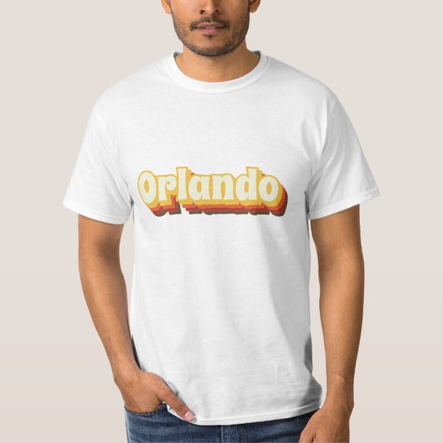 Camiseta Orlando Retro Vintage Text (Frente)