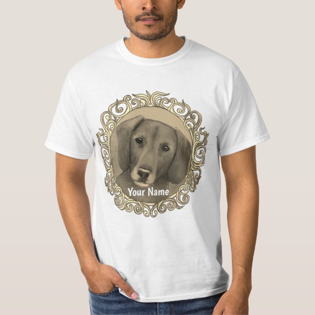 Camiseta Ornamentado Dachshund (Frente)