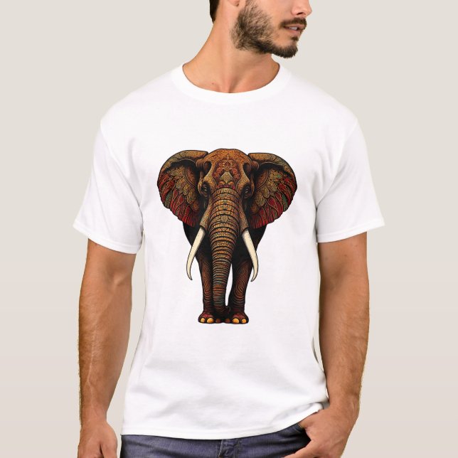 Camiseta Ornamentado Elephant Art (Frente)