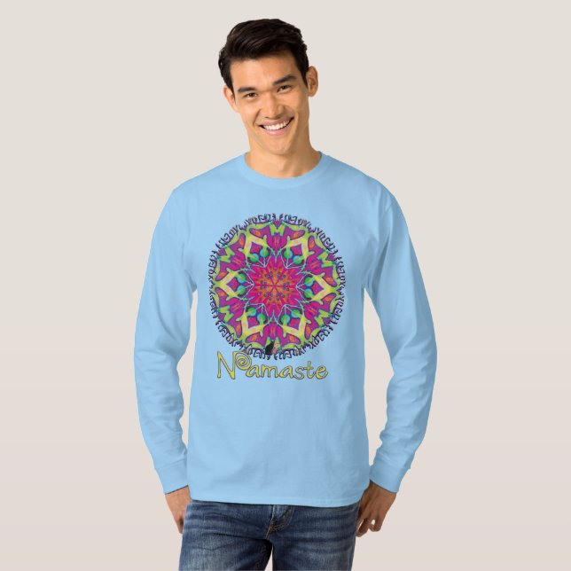 Camiseta Ornamentado Namaste Kaleidoscope T-shirt (Frente Completa)