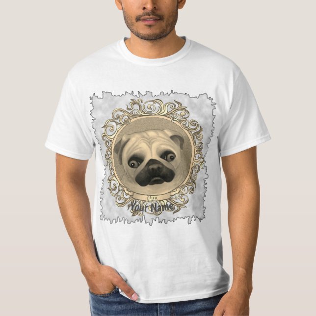 Camiseta Ornamentado Pug (Frente)