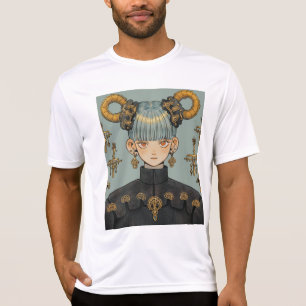 Camiseta Ornamentado Steampunk Fantasy Animy Girl