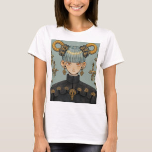 Camiseta Ornamentado Steampunk Fantasy Animy Girl