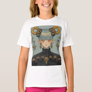 Camiseta Ornamentado Steampunk Fantasy Animy Girl