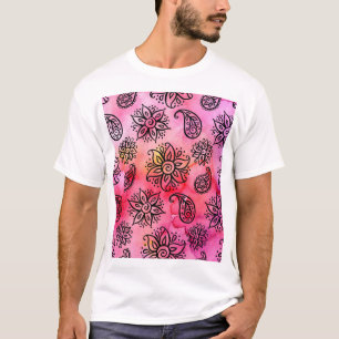Camiseta Ornamental Floral: Étnica Sem Costura