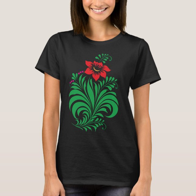 Camiseta Ornamental Floral Flower Design – Elegant (Frente)