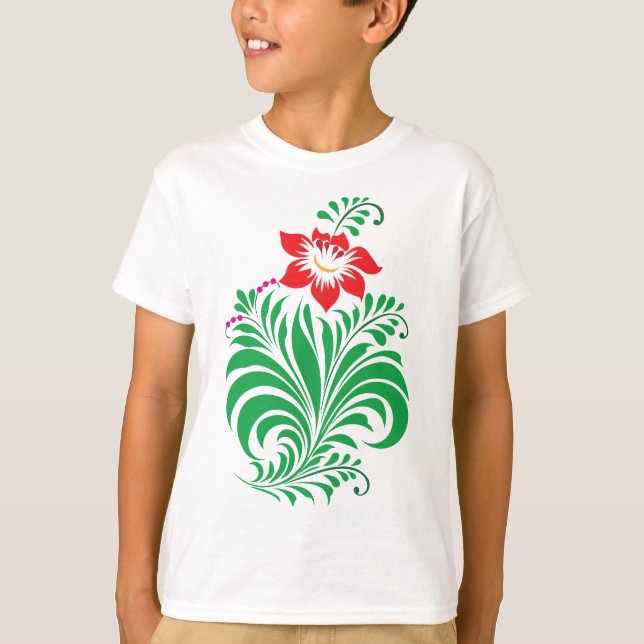 Camiseta Ornamental Floral Flower Design – Elegant (Frente)