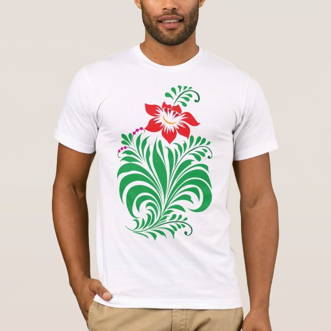 Camiseta Ornamental Floral Flower Design – Elegant (Frente)