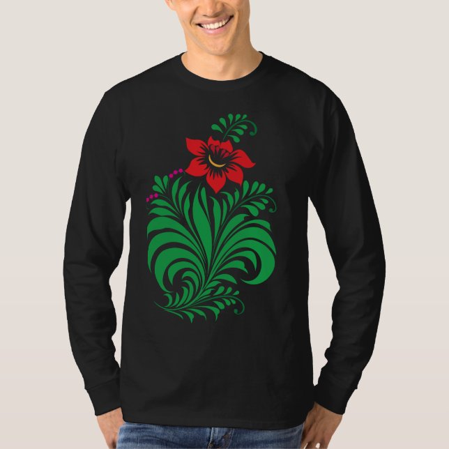 Camiseta Ornamental Floral Flower Design – Elegant (Frente)