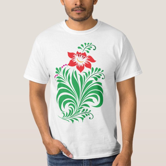 Camiseta Ornamental Floral Flower Design – Elegant (Frente)