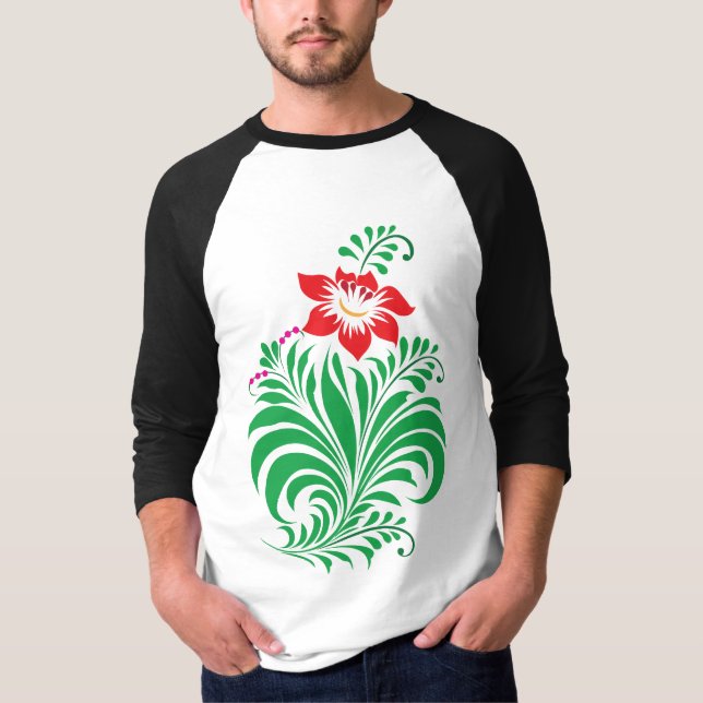 Camiseta Ornamental Floral Flower Design – Elegant (Frente)