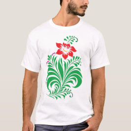 Camiseta Ornamental Floral Flower Design – Elegant