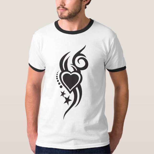 Camiseta Ornamental Floral Heart Tattoo  (Frente)