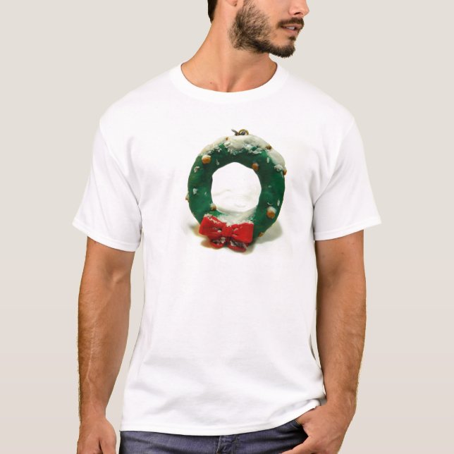 Camiseta Ornamento da grinalda do Natal (Frente)