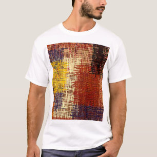 Camiseta ornamento de bordados, linhas coloridas, estilo bo