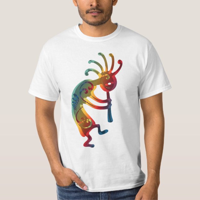 Camiseta Ornamento de KOKOPELLI + suas ideias (Frente)