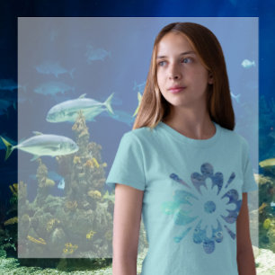 Camiseta Ornamento de Topografia no Chão do Oceano