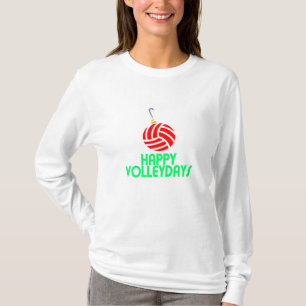 Camiseta Ornamento feliz de Volleydays do Natal do voleibol