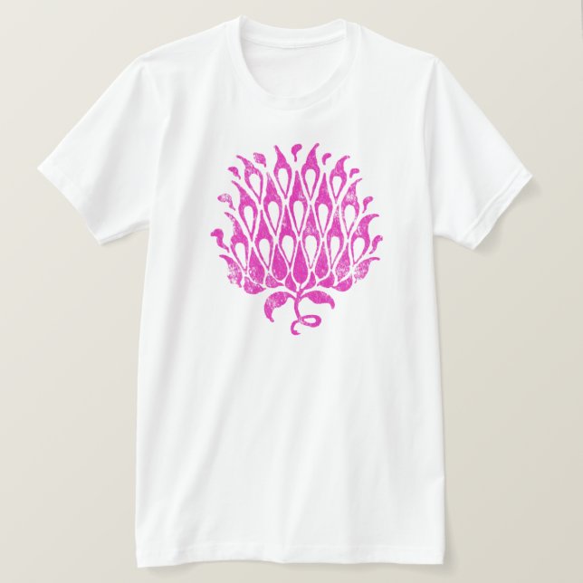Camiseta Ornamento Floral Clássico Ilustração Botânica (Frente do Design)