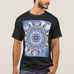 Camiseta Ornamento floral, design artístico.