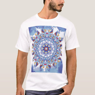 Camiseta Ornamento floral, design artístico.