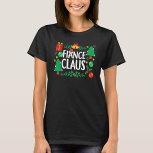 Camiseta Ornamentos De Árvores De Natal Fiance Claus Corres
