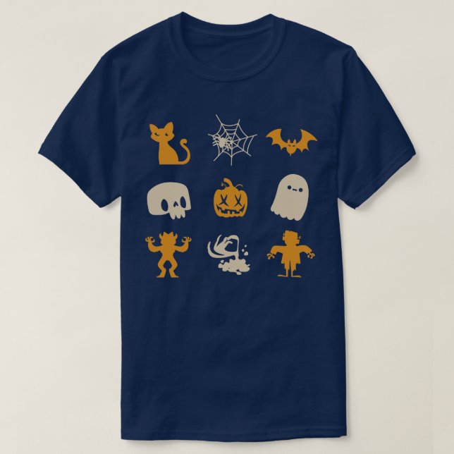 Camiseta ornamentos de Halloween (Frente do Design)