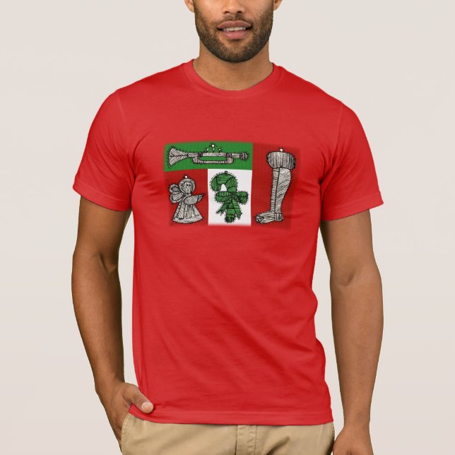Camiseta Ornamentos de natais vintages (Frente)
