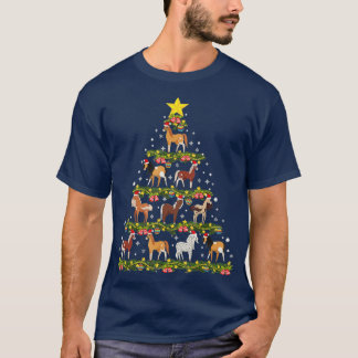 Camiseta Ornamentos de Natal para Cavalos de Árvore