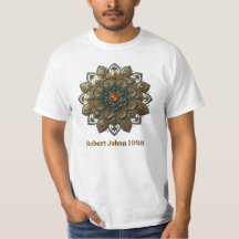 Camiseta Ornata com Mandala Boêmia em Azul Teal e