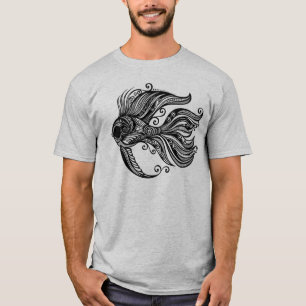 Camiseta Ornata de Peixe Betta Mandala Tribal Intr