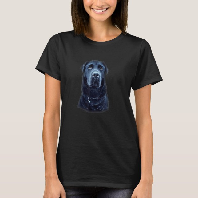 Camiseta Ornate Portrait Of A Majestic Black Labrador Dog S (Frente)