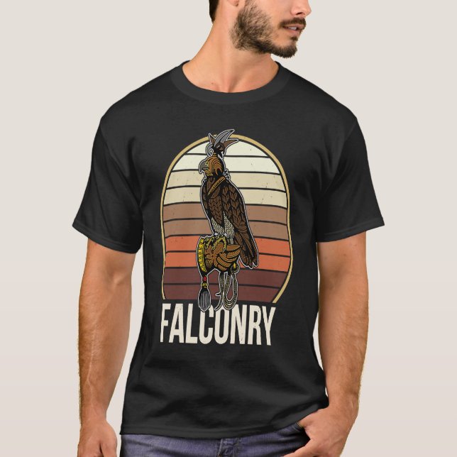 Camiseta Ornitologia Falconry falconer aves caçando passas- (Frente)
