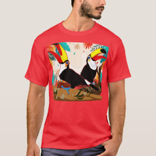 Camiseta Ornitólogo de Aves de Folha Tropicais Exótica