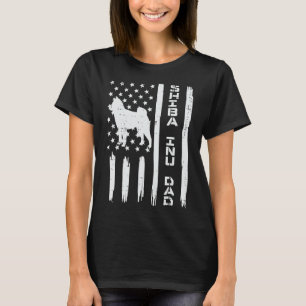 Camiseta Ororgulho Shiba Inu Pai EUA Flag Vintage Japonês A