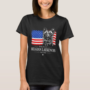 Camiseta Ororgulhoso Belga Laekenois Mãe Americana Flag Pat