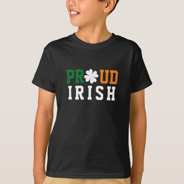Camiseta Ororgulhoso Irlandês Shamrock Lucky Clover Cote Co (Frente)