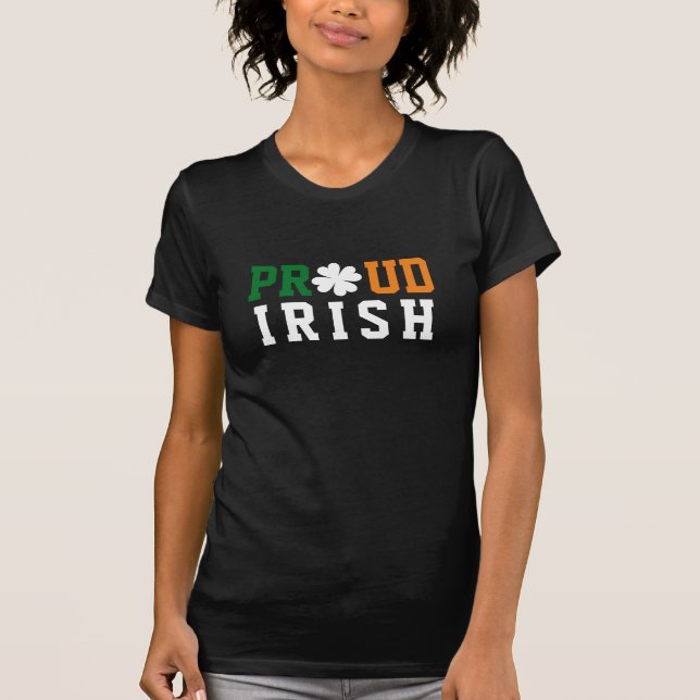 Camiseta Ororgulhoso Irlandês Shamrock Lucky Clover Cote Co (Frente)