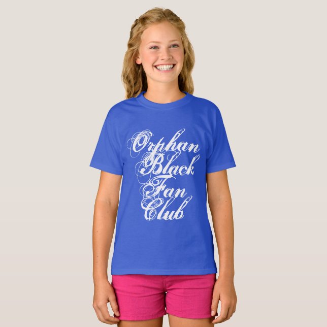 Camiseta Orphan Black fan club em script rústico (Frente Completa)