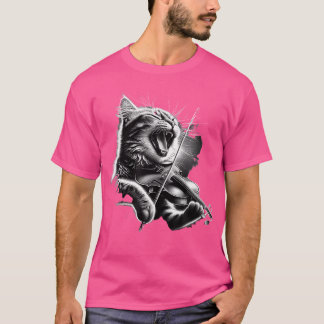 Camiseta Orquestra Engraçada Músico Violinista de Rock Toca