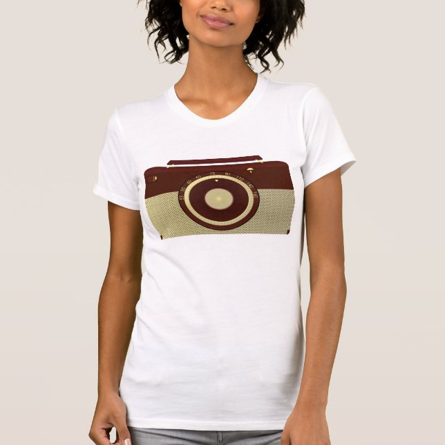 Camiseta Orquestra Retroativa E Rádio Antiquado Dourado (Frente)